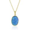 Blue Opal Pendant – Gold