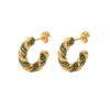 Twisted Hoops – Green Crystals